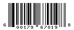 UPC barcode number 600179670198