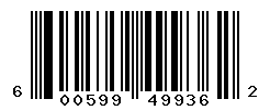 UPC barcode number 600599499362