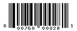 UPC barcode number 600760000281