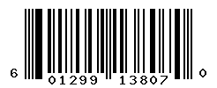UPC barcode number 601299138070