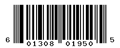 UPC barcode number 601308019505