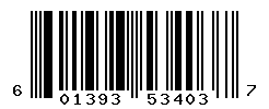 UPC barcode number 601393534037