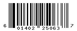 UPC barcode number 601402250637