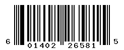 upc 601402265815 barcode image