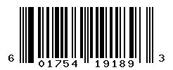 UPC barcode number 601754191893