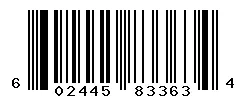 UPC barcode 602445833634