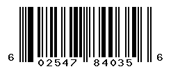 UPC barcode number 602547840356