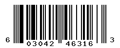 UPC barcode number 603042463163