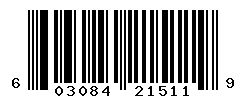 UPC barcode number 603084215119