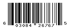 UPC barcode number 603084267675