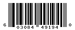 UPC barcode number 603084491940
