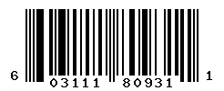 UPC barcode number 603111809311