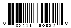 UPC barcode number 603111809328