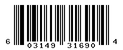 UPC barcode number 603149316904