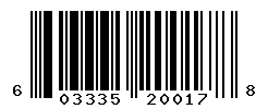 UPC barcode number 603335200178
