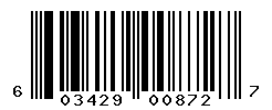 upc 603429008727 barcode image