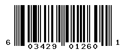 UPC barcode number 603429012601