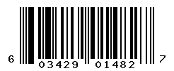 UPC barcode number 603429014827