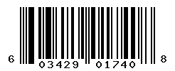 UPC barcode number 603429017408