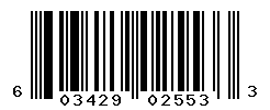 UPC barcode number 603429025533