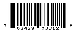 UPC barcode number 603429033125