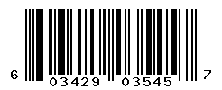 UPC barcode number 603429035457