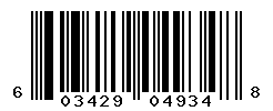 UPC barcode number 603429049348