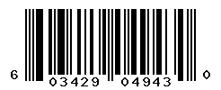 UPC barcode number 603429049430