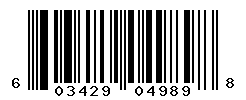UPC barcode number 603429049898