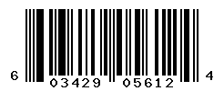 UPC barcode number 603429056124