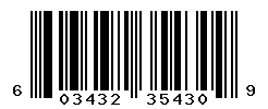 UPC barcode number 603432354309