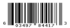 UPC barcode 603497844173