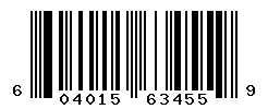 UPC barcode number 604015634559