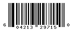 UPC barcode 604213297150