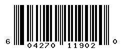UPC barcode number 604270119020