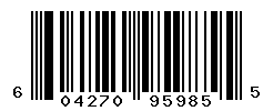UPC barcode number 604270959855