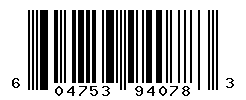 UPC barcode number 604753940783