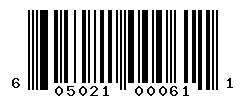 UPC barcode number 605021000611