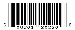 UPC barcode number 606301202206