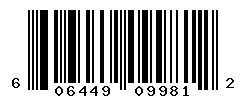 UPC barcode number 606449099812