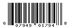 UPC barcode number 607949017948