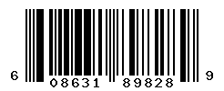 UPC barcode number 608631898289