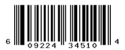 UPC barcode number 609224345104
