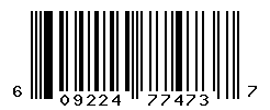 UPC barcode number 609224774737