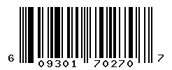 UPC barcode number 609301702707