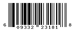 UPC barcode number 609332231818