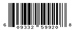 UPC barcode number 609332599208