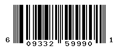 UPC barcode number 609332599901