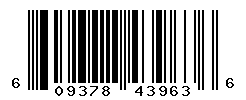 UPC barcode number 609378439636