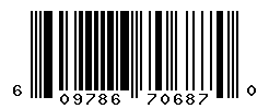 UPC barcode number 609786706870